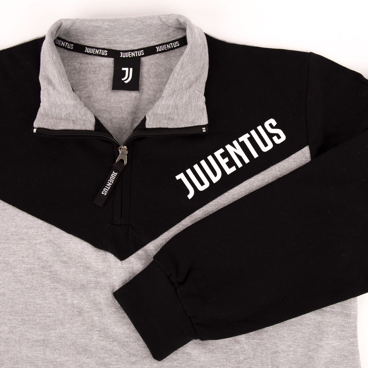 Pigiama tuta uomo Juventus mezza zip cotone felpato B2JU14117 grigio mel
