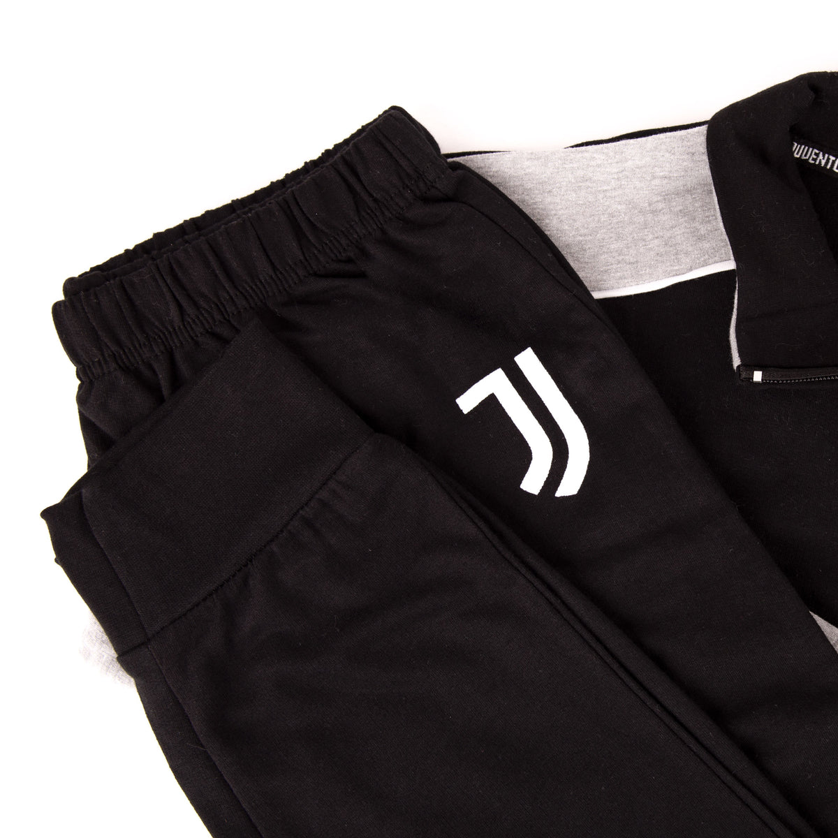 Pigiama tuta uomo Juventus mezza zip cotone felpato B2JU14117 nero