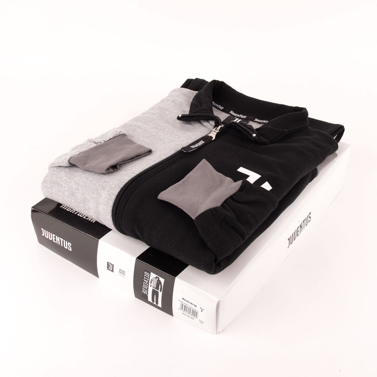 Pigiama tuta uomo Juventus zip cotone felpato B2JU14118 grigio mel