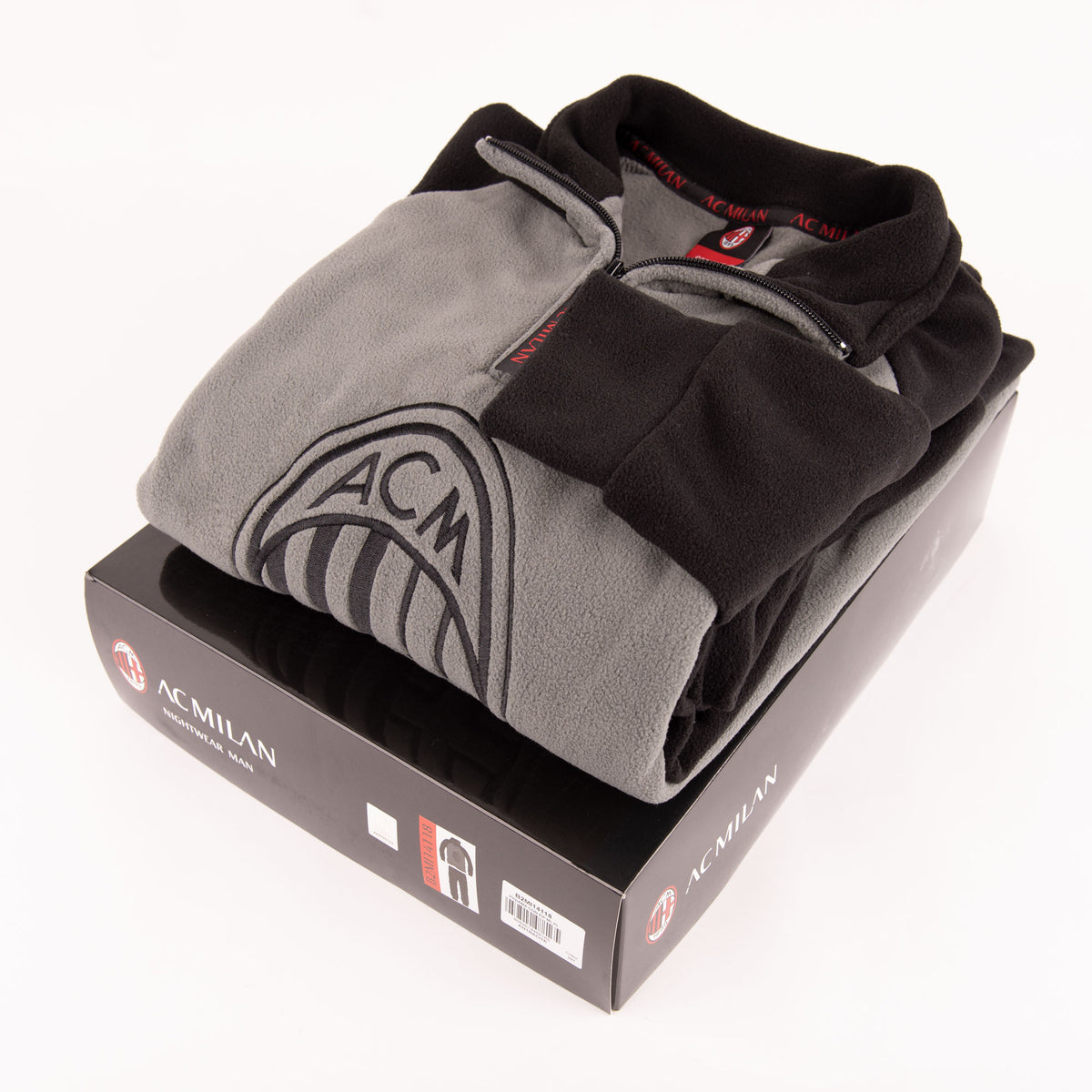 Pigiama tuta uomo Milan zip pile B2MI14118 antracite