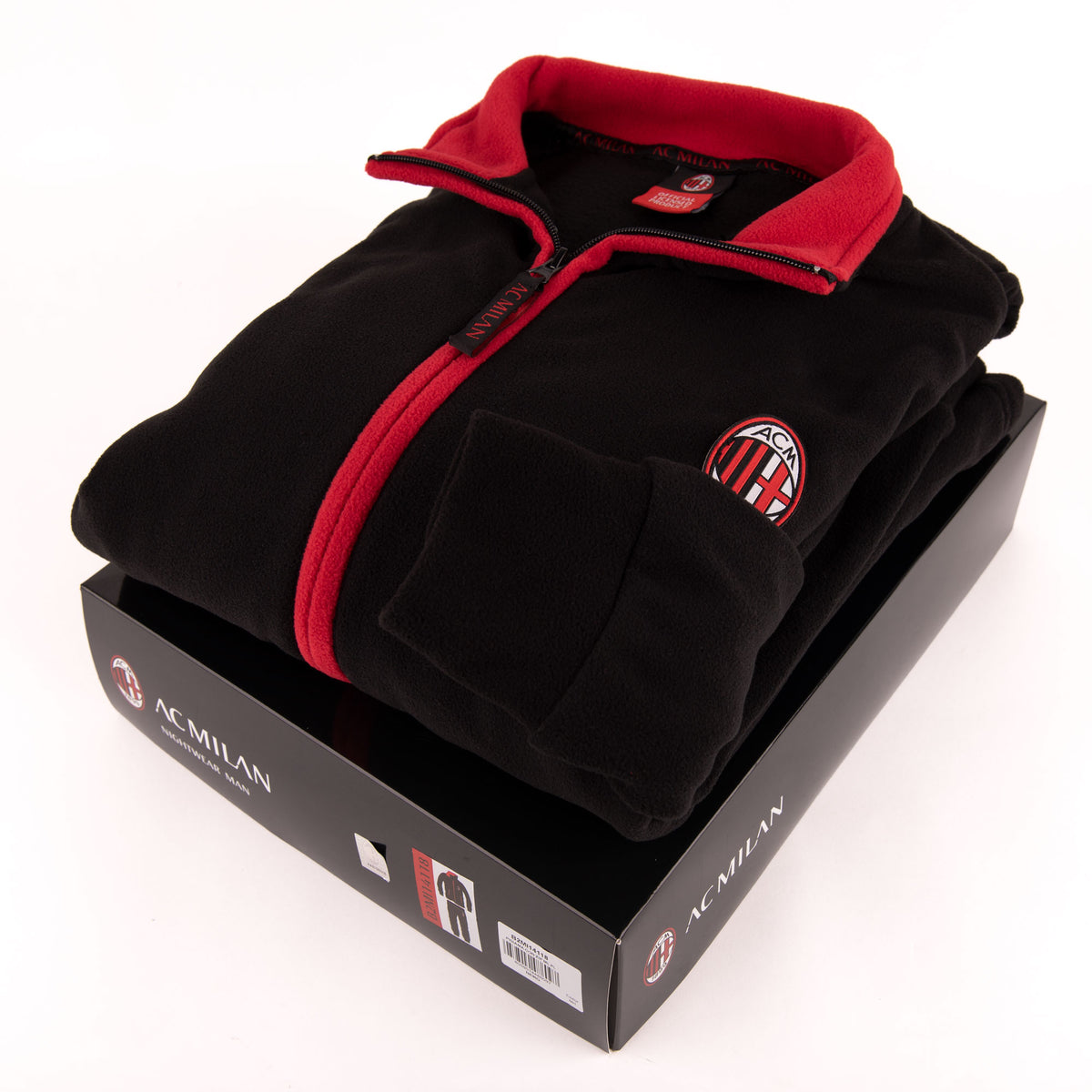 Pigiama uomo Milan zip pile B2MI14118 nero
