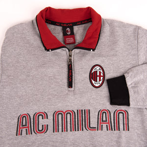 Pigiama tuta bambino Milan mezza zip cotone felpato B2MI15116 grigio