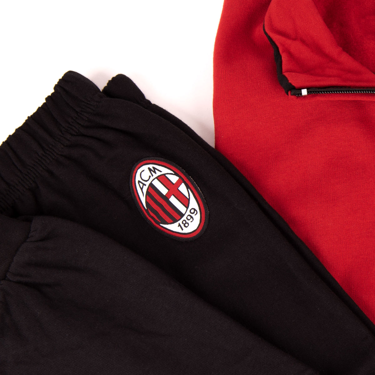 Pigiama tuta bambino Milan mezza zip cotone felpato B2MI15116 rosso