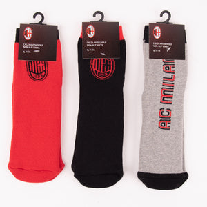 Calza corta antiscivolo bimbo Milan B2MI611 caldo cotone 3 pz