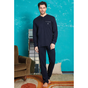 Pigiama uomo Navigare caldo cotone 14258 invernale navy