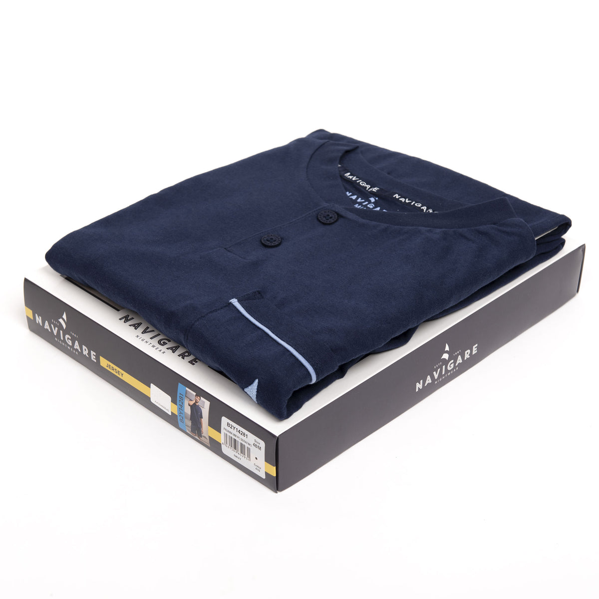 Pigiama uomo estivo Navigare B2Y14281 100% cotone blu