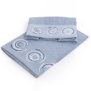 Set asciugamani viso + ospite Sommaruga BA9006 spugna dis 1 azzurro