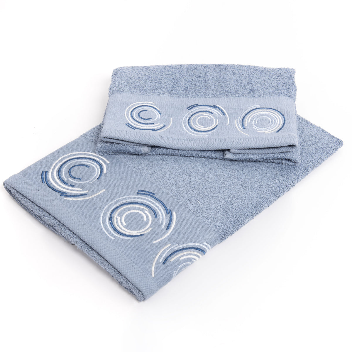 Set asciugamani viso + ospite Sommaruga BA9006 spugna dis 1 azzurro
