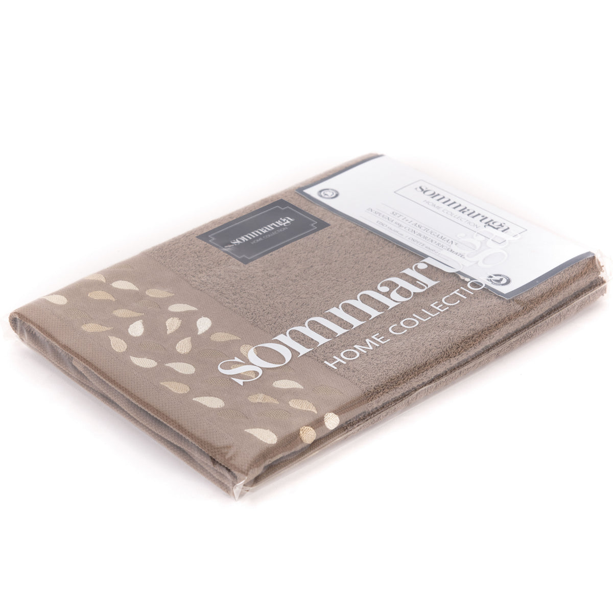 Set asciugamani viso + ospite Sommaruga BA9006 spugna dis 3 marrone