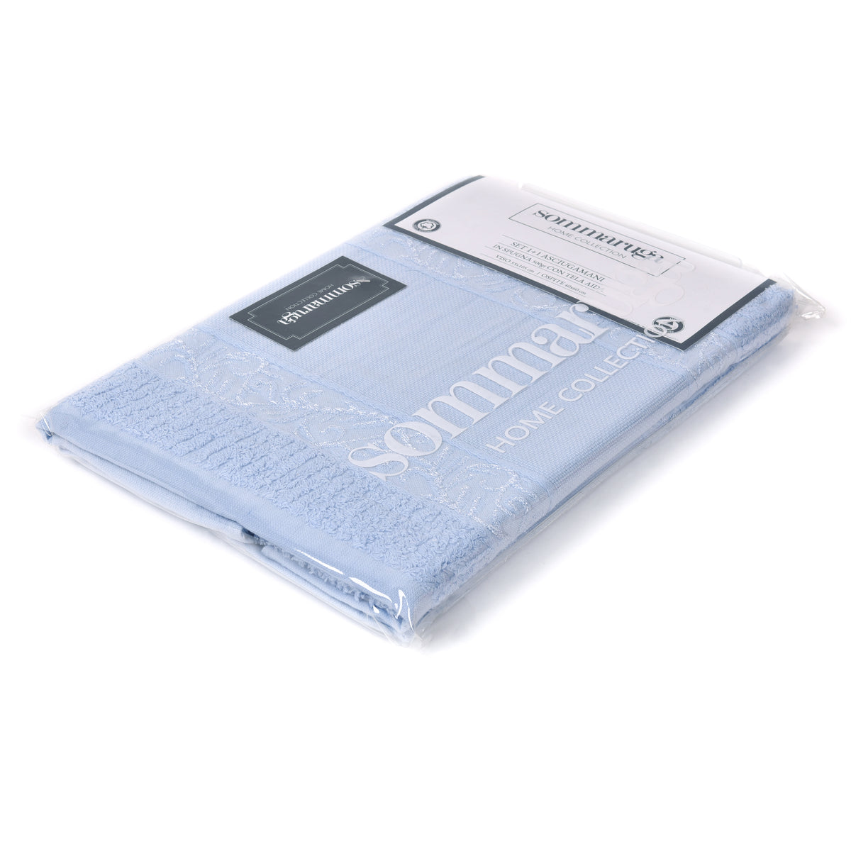 Set asciugamani viso + ospite Sommaruga BA9005 azzurro 