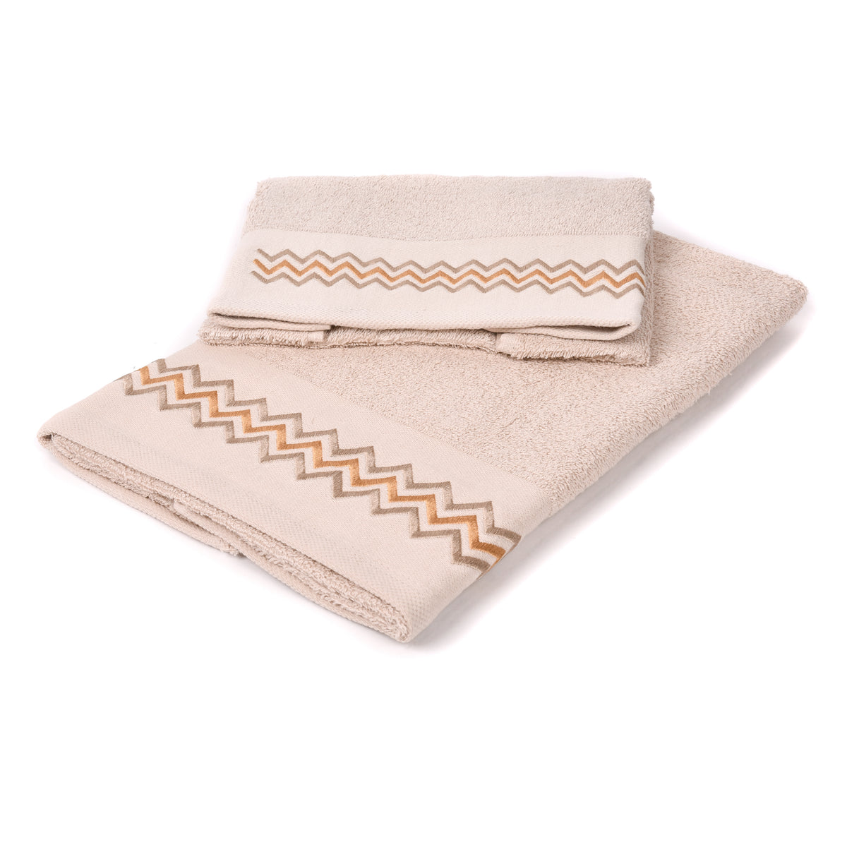Set asciugamani viso + ospite Sommaruga BA9006 dis.6 beige