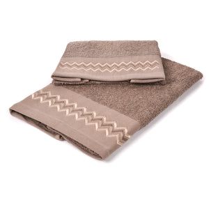 Set asciugamani viso + ospite Sommaruga BA9006 dis.6 marrone