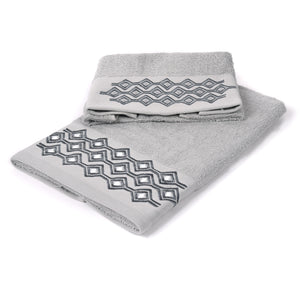 Set asciugamani viso + ospite Sommaruga BA9006 dis.4 grigio