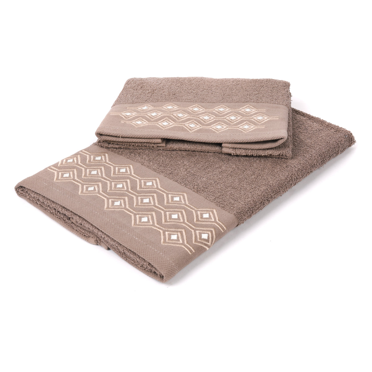 Set asciugamani viso + ospite Sommaruga BA9006 dis.4 nocciola