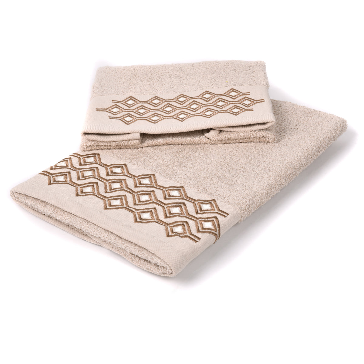 Set asciugamani viso + ospite Sommaruga BA9006 dis.4 beige