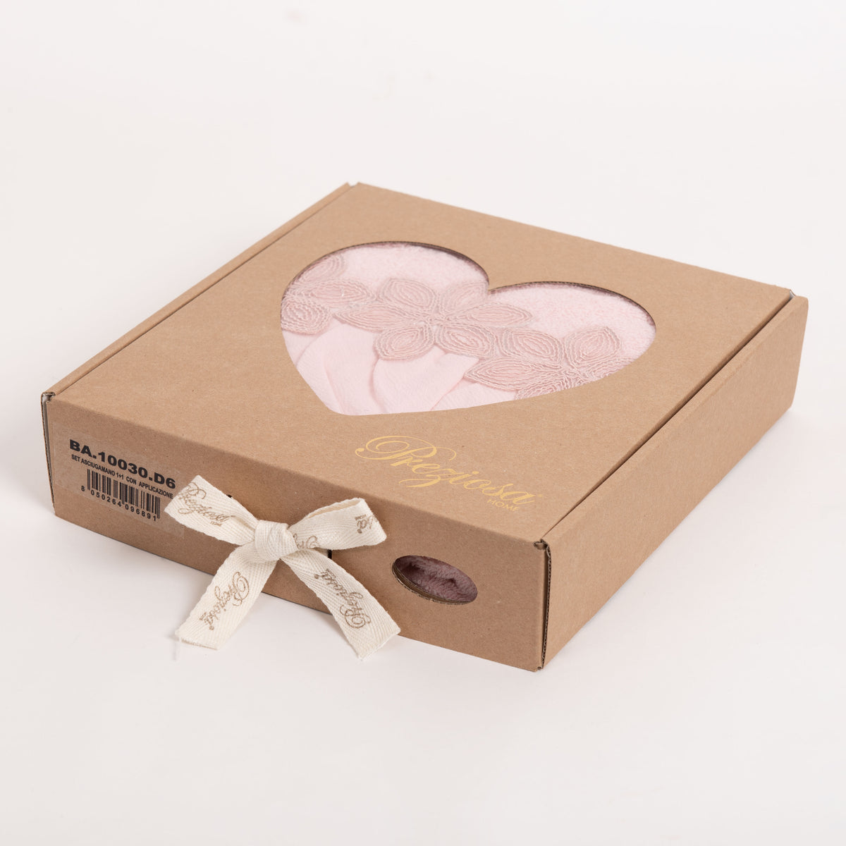 Set asciugamani viso + ospite Preziosa BA10030 spugna rosa