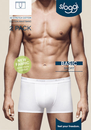 Boxer da uomo Sloggi short basic cotone 2 pezzi