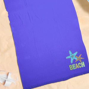 Telo mare Vingi spugna "Beach" indaco con frange 100% cotone