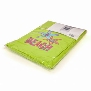 Telo mare Vingi spugna "Beach" verde lime con frange 100% cotone