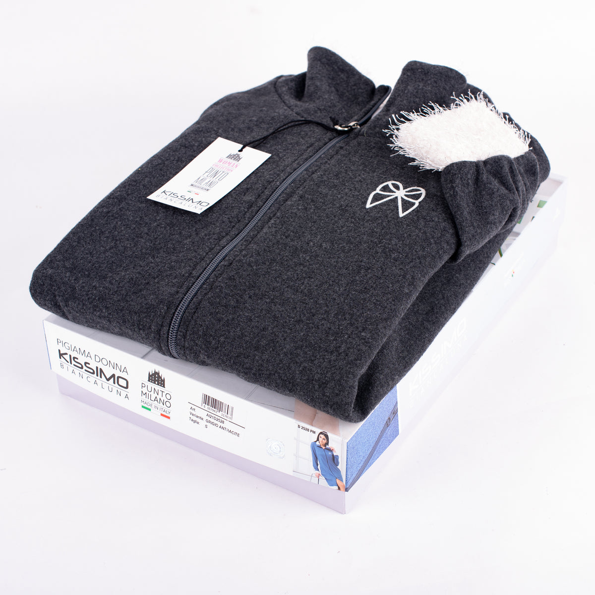 Vestaglia donna invernale Biancaluna D2528 in punto milano antracite