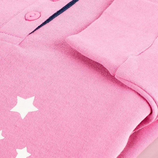 Pigiama donna caldo cotone invernale fucsia stelline Biancaluna D3002