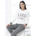 Pigiama donna completo per la casa Biancaluna 7005 caldo cotone