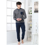 Pigiama uomo invernale Biancaluna U1524 punto milano blu