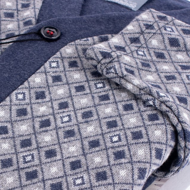 Pigiama uomo a giacca punto milano blu calibrato Biancaluna U15629