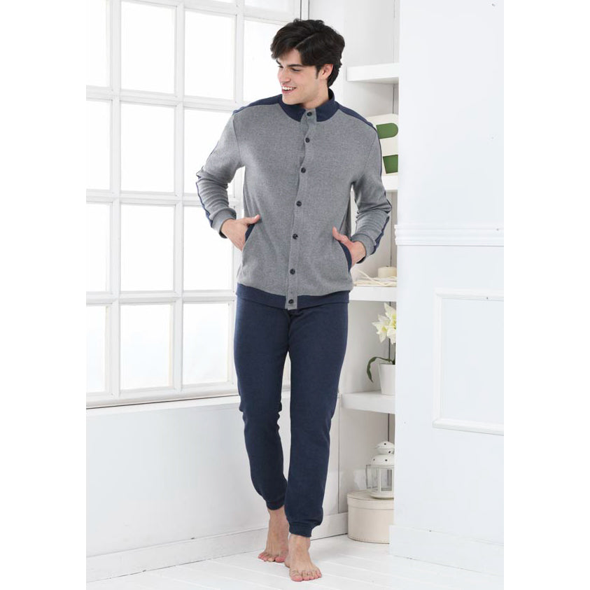 Pigiama uomo invernale punto milano Biancaluna U1534 grigio