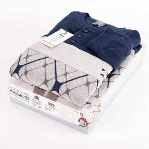 Pigiama uomo invernale Biancaluna U1543 punto milano blu