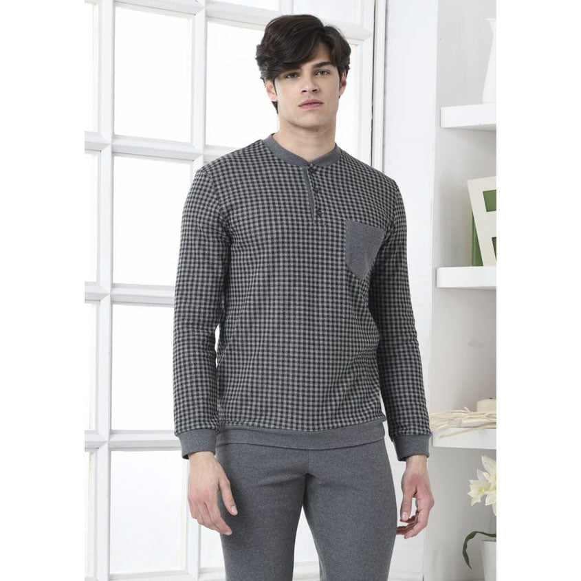 Pigiama uomo calibrato punto milano Biancaluna conformato 15624 nero