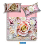 Lenzuola letto matrimoniale Biancaluna set lenzuola + due federe rose Antiga