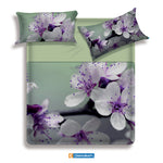 Lenzuola letto matrimoniale Biancaluna set lenzuola + due federe Omer lilla