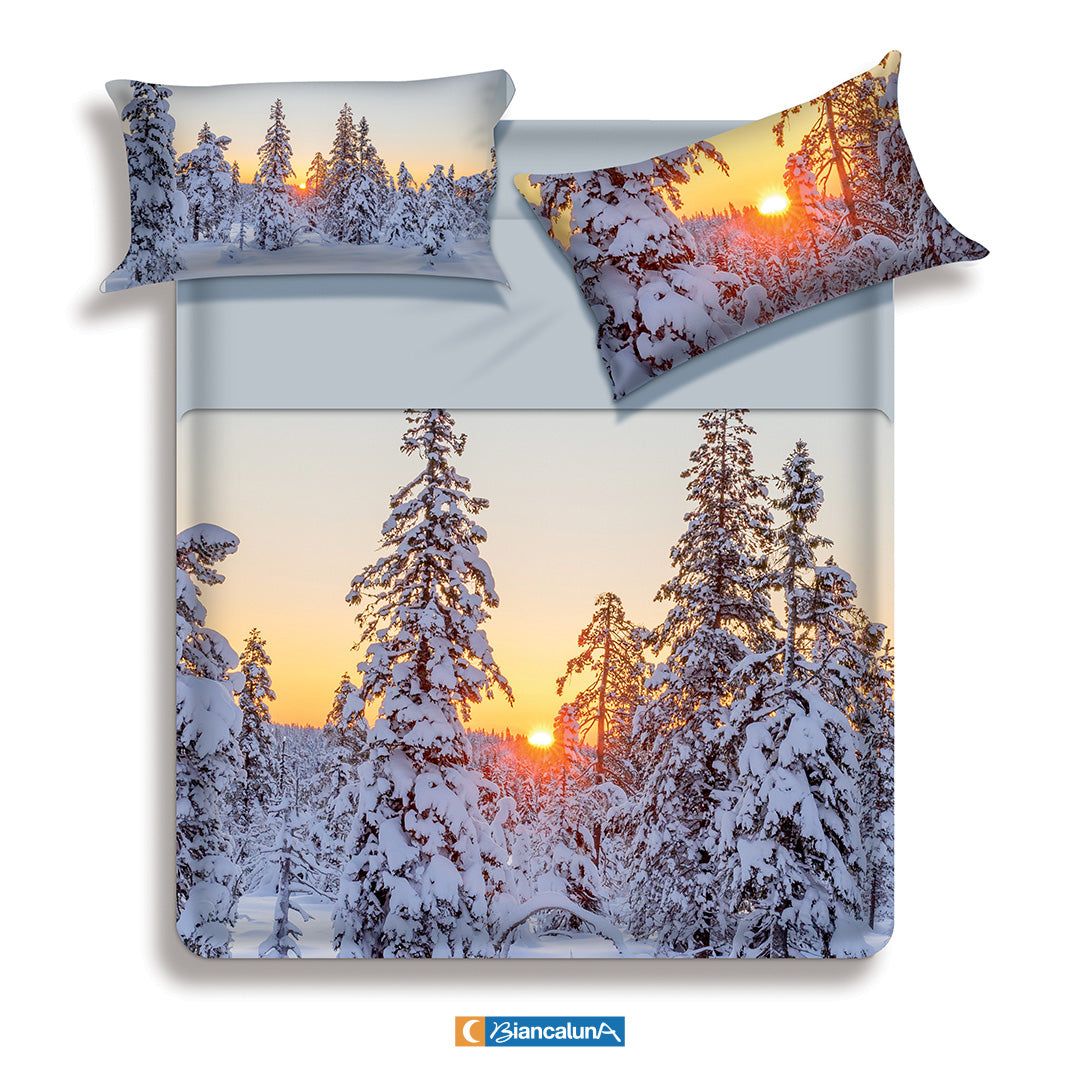 Lenzuola letto matrimoniale Biancaluna set lenzuola + due federe Snowy