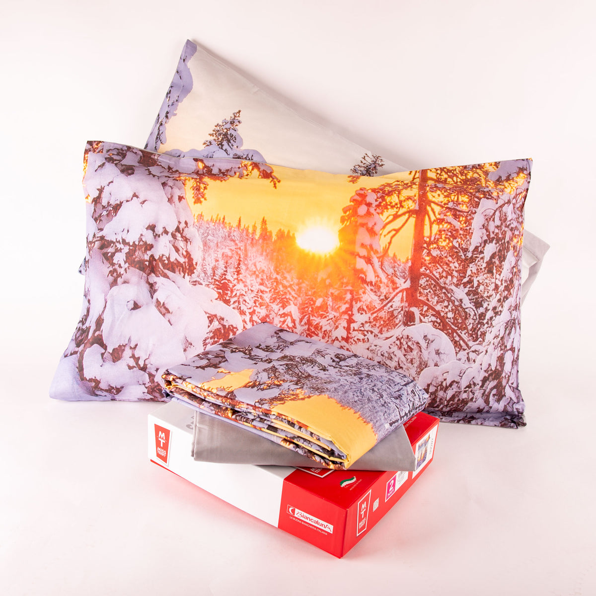 Lenzuola letto matrimoniale Biancaluna set lenzuola + due federe Snowy
