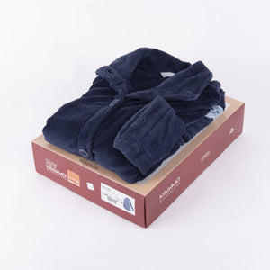 Giacca da camera bottoni coral Biancaluna coral fleece blu 33003