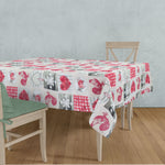 Tovaglia Sommaruga Biki cotone Loneta stampata rosso beige var C