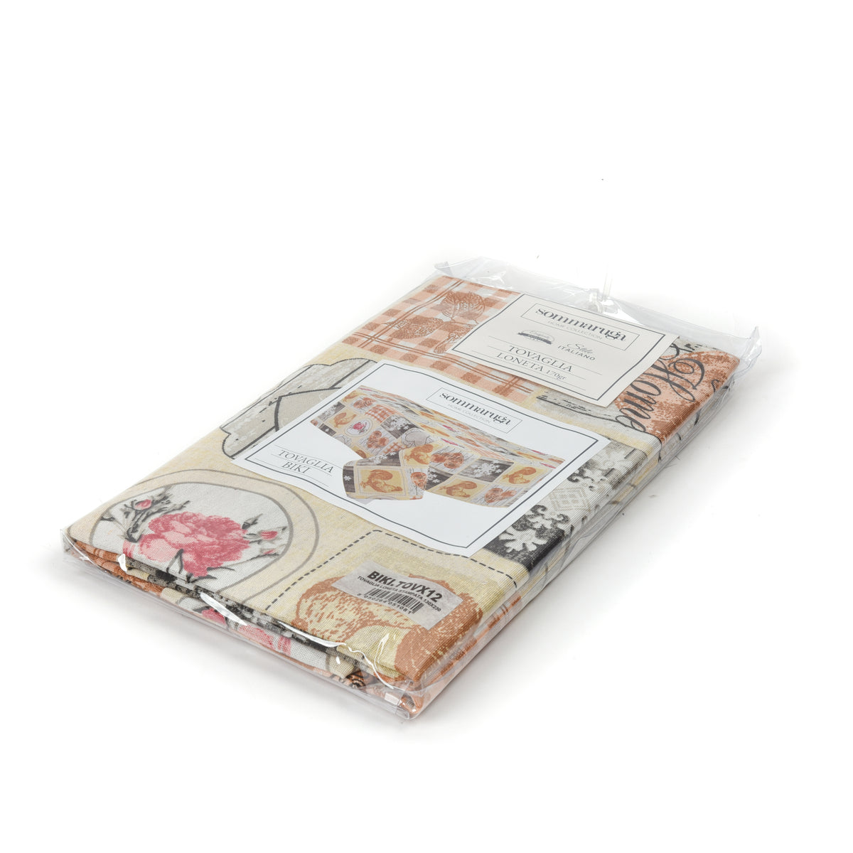 Tovaglia Sommaruga Biki cotone Loneta stampata beige Var D