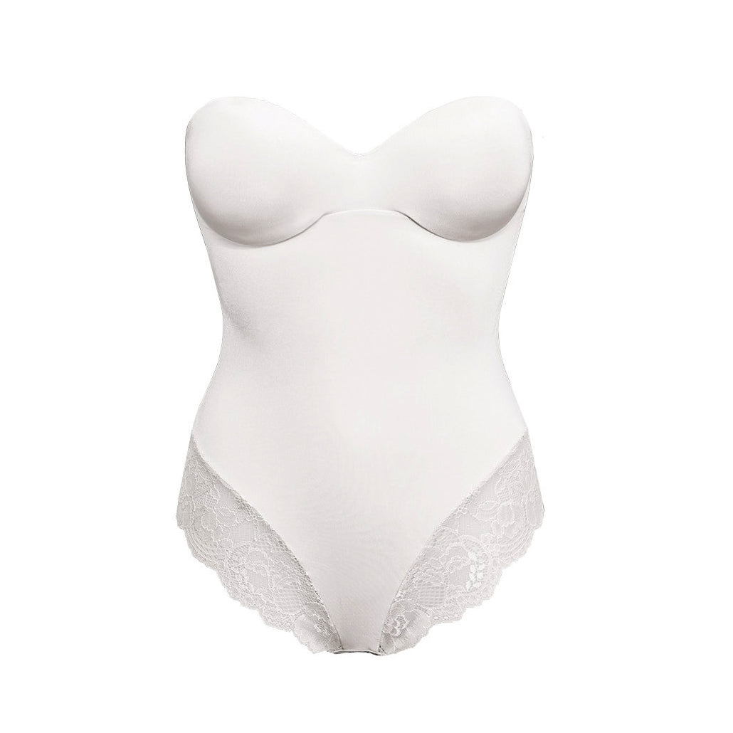 Body con ferretto Sièlei 1978 in microfibra inserti pizzo 