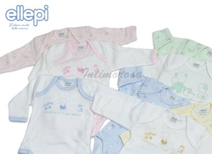 Body neonato Ellepi fantasia manica lunga caldo cotone 2 pz