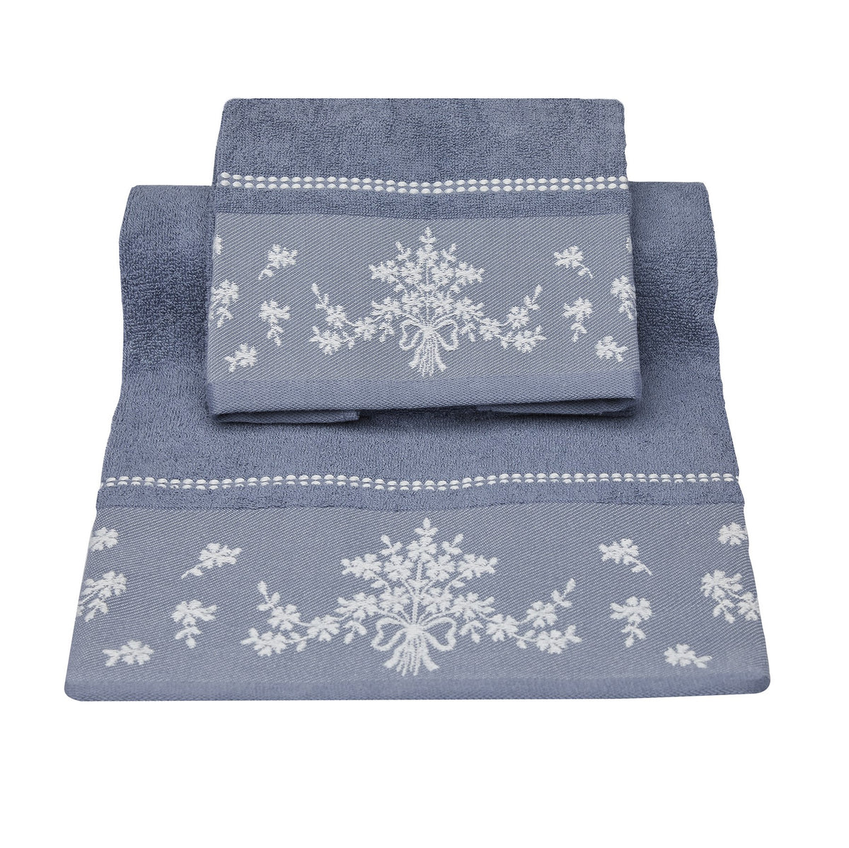 Vingi set asciugamani viso e ospite Bouquet blu