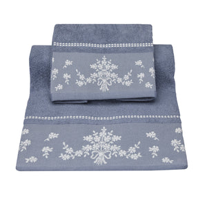 Vingi set asciugamani viso e ospite Bouquet blu