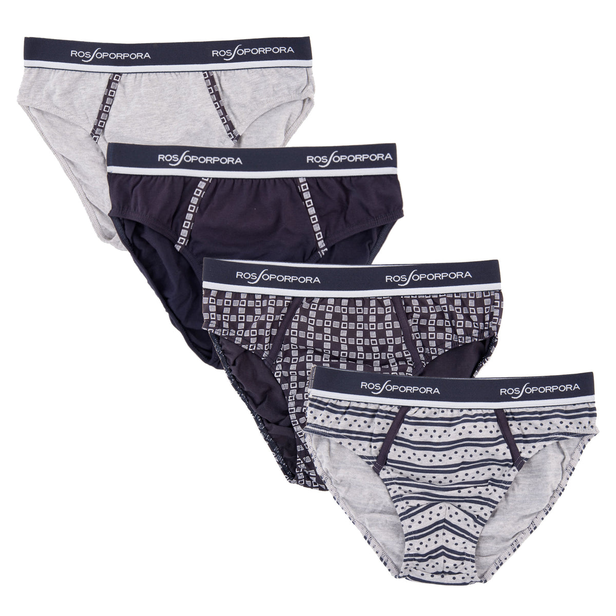Slip moda da uomo Rossoporpora us1449 cotone elasticizzato 4 pz 