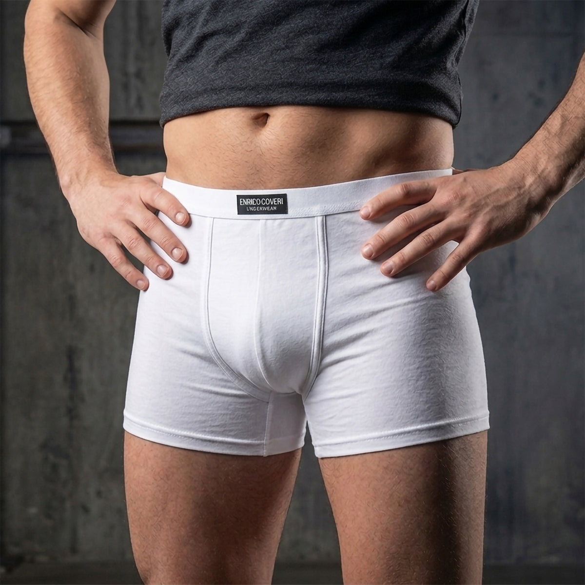 Boxer uomo Enrico coveri eb1002 in cotone bielastico 3 pz