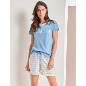 Pigiama donna Laura Biagiotti 96380 corto azzurro