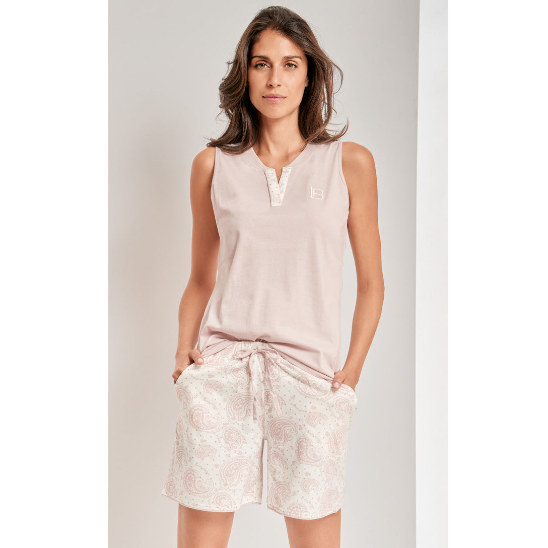 Pigiama donna Laura Biagiotti 96406 corto cipria