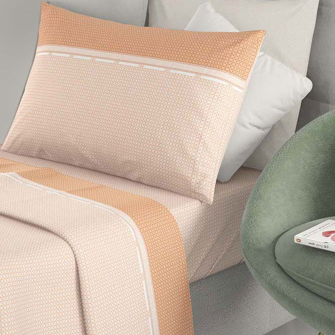 Lenzuola letto 100% cotone naturale Irge Ginevra Brooke