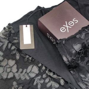 Kimono Exes D294 ricamato maniche a 3/4 nero