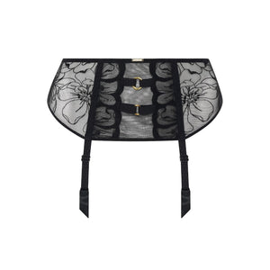 Reggicalze in tulle ricamato e dettagli oro Chantelle C12M70