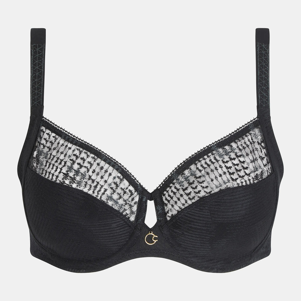 Reggiseno con ferretto tulle ricamo pied de poule Chantelle C13WMU